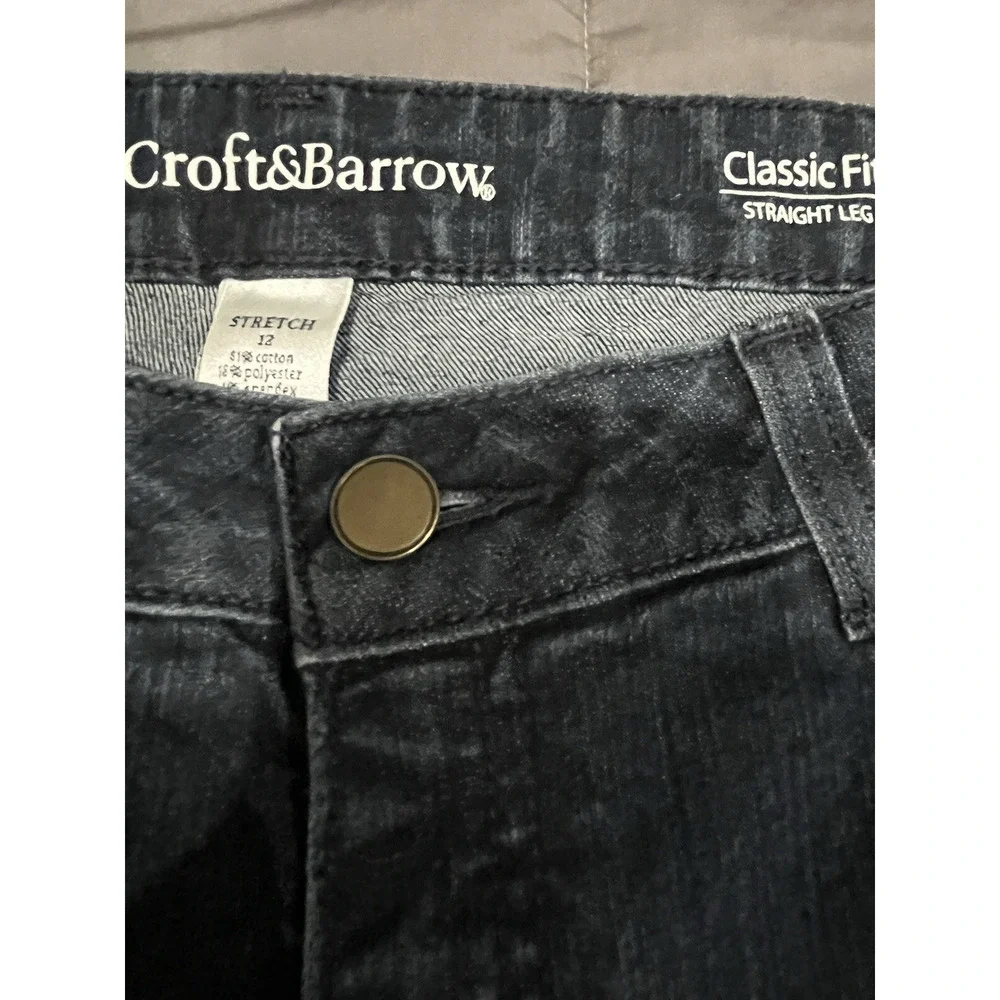 Croft & Barrow Blue Denim Classic Fit Straight Leg Capris, size 12